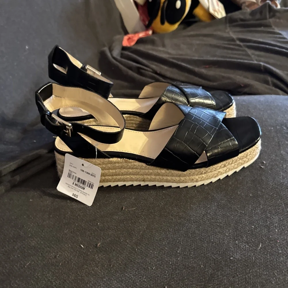 PFR LIZ CLAIBORNE Eastside Espadrille Lug Sole Platform Ankle Strap Sandals 8